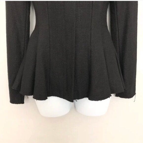 Theory Movement Black Canvas Tweed Peplum Blazer Jacket - Picture 8 of 16